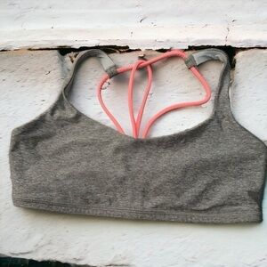 Lululemon coral and grey sports  bra 8